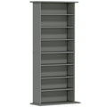 Rangements pour CD et DVD avec 8 compartiments et 6 étagères réglables, capacité max. 360 CD/185 DVD et Blu-ray, gris