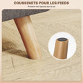 Repose pied salon ottoman siège rembourré en tissu avec pieds en bois 27 x 27 x 26 cm gris